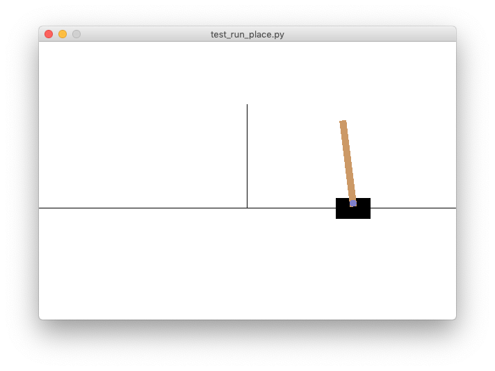 Screenshot of cart-pole environment in action