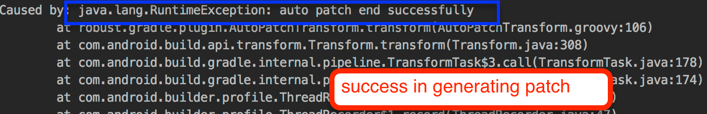 Success in generating patch