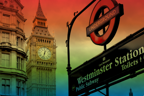 Landscape image with Big Rainbow gradient overlay