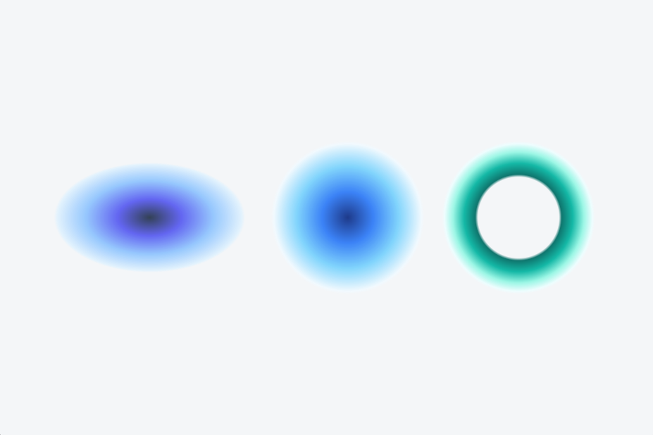 Radial gradient shapes with hole and deformation