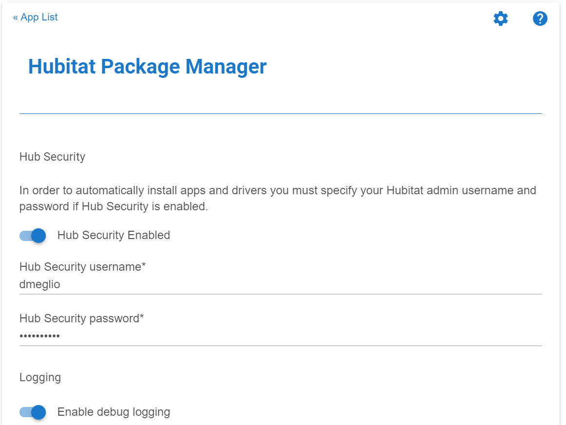 Package Manager Settings