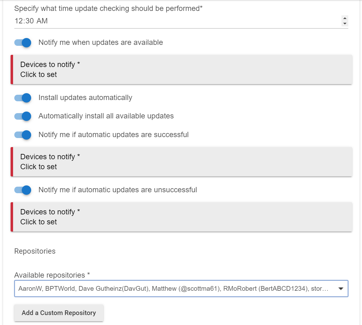 Package Manager Settings