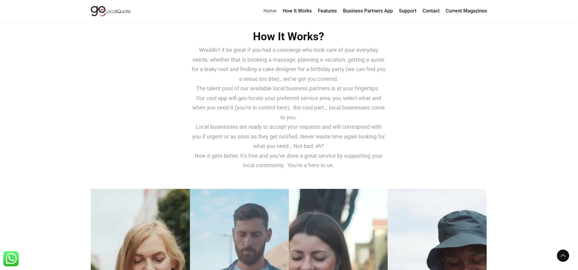 “How It Works” section — text-heavy