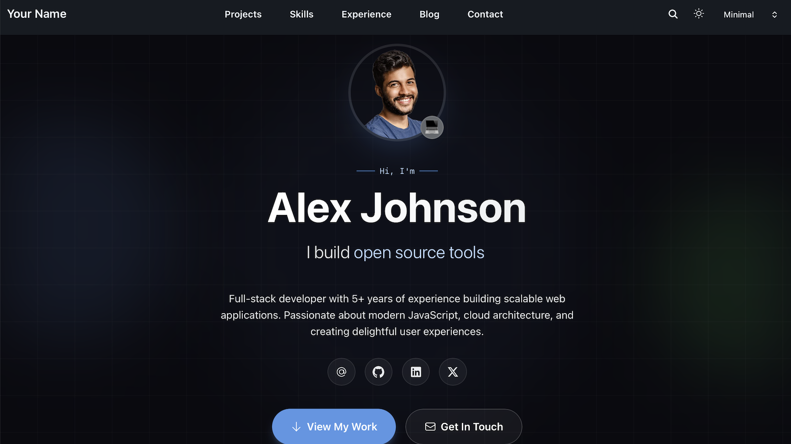 hugo-theme-developer-portfolio 网站模板截图