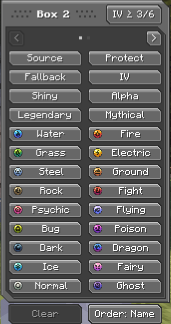 Type tags, Source, Protect, Fallback, High IV
