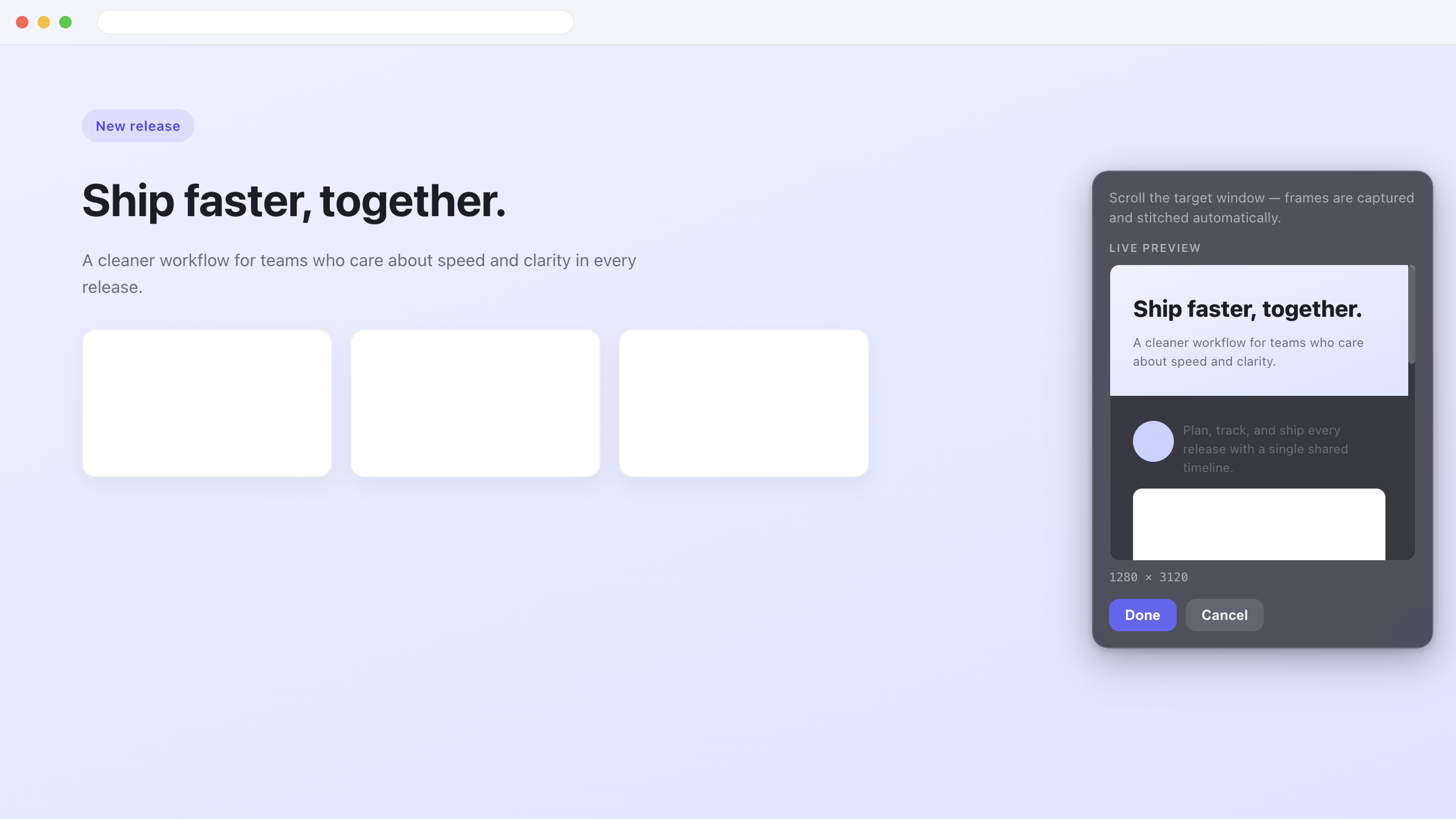 Scroll capture
