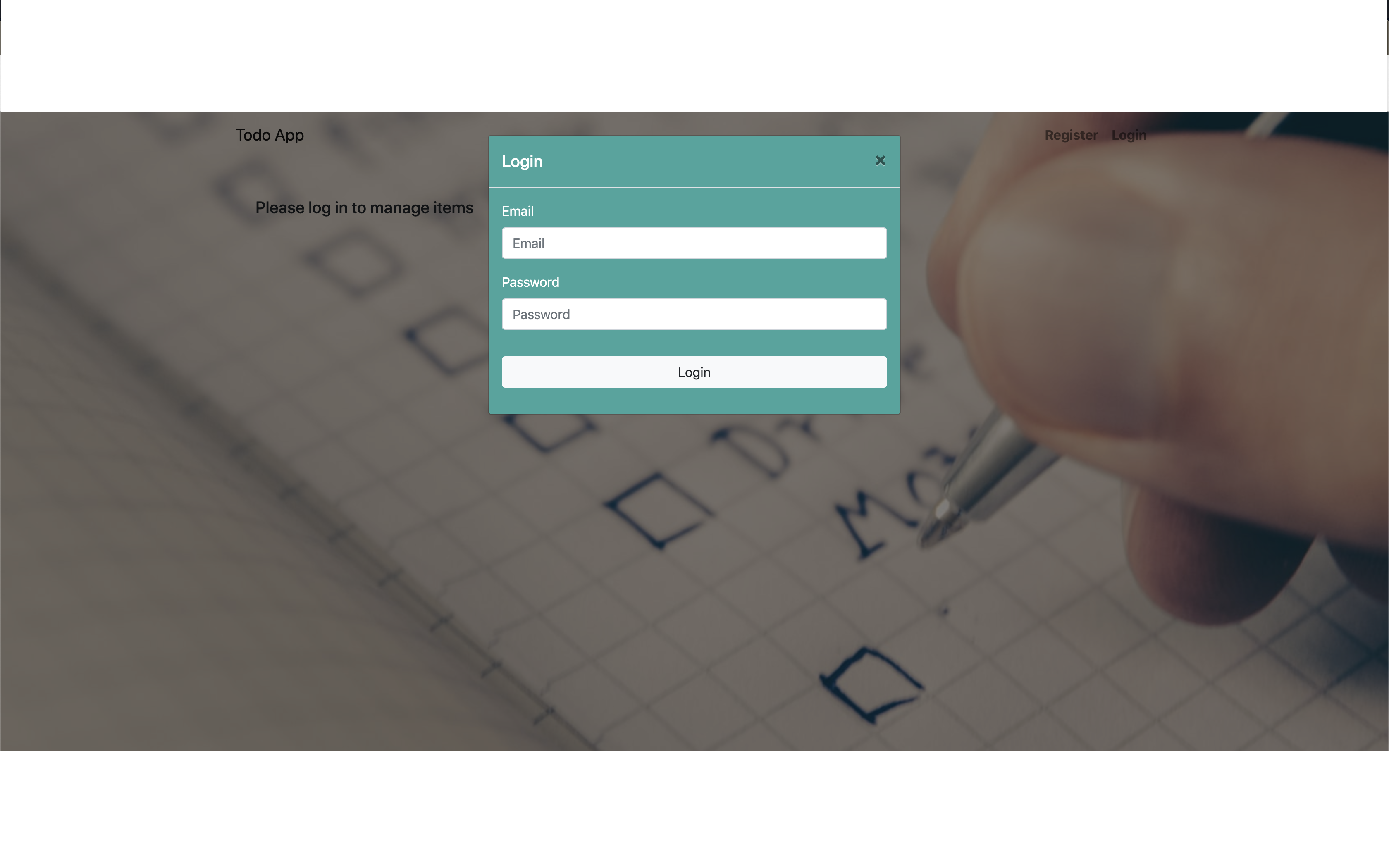 Authentication screen for a MERN task management application