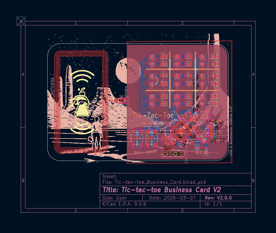 Tic tac toe business card, from the project README