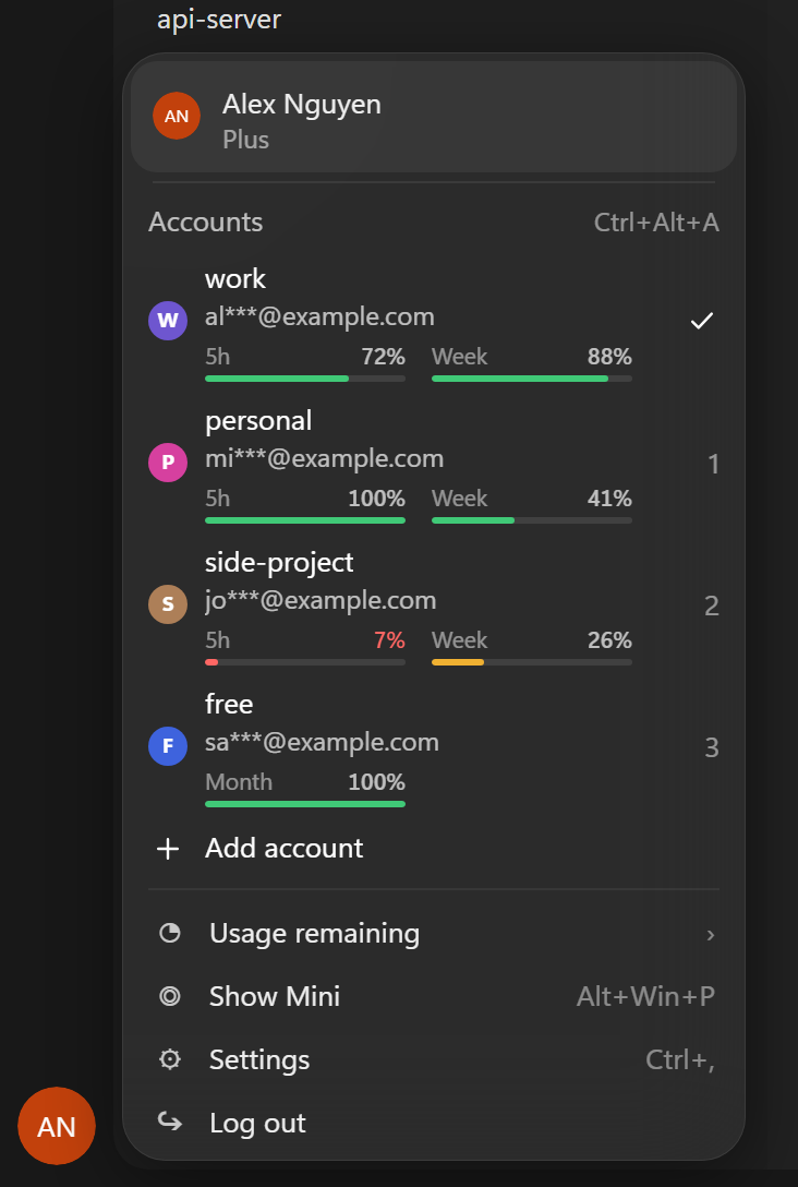 Workspace profiles in the avatar menu with telemetry and environment isolation