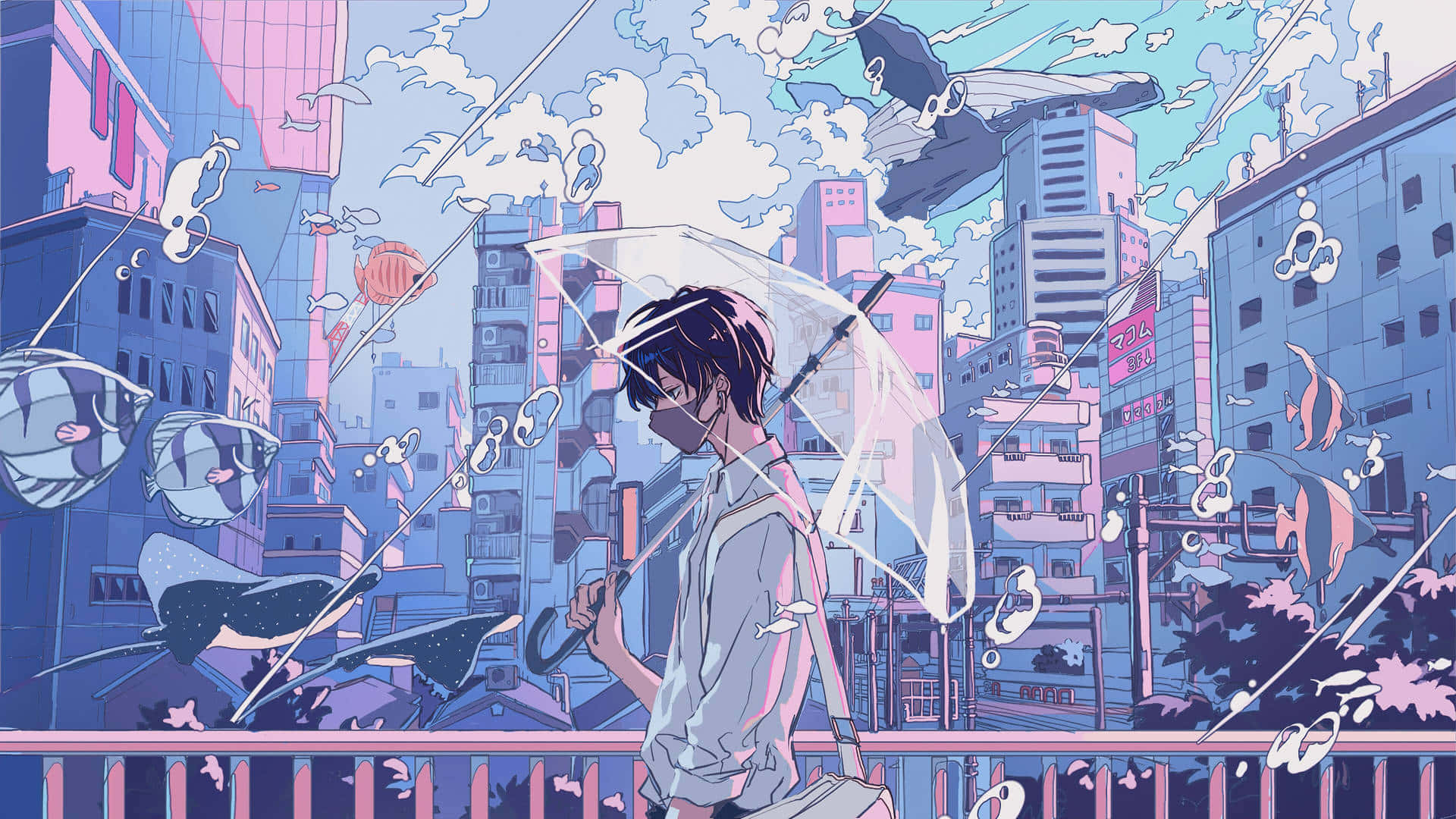 Vaporwave City Banner