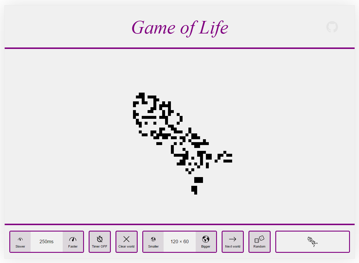 Game of life interface preview