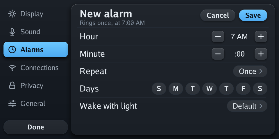 Alarm editor