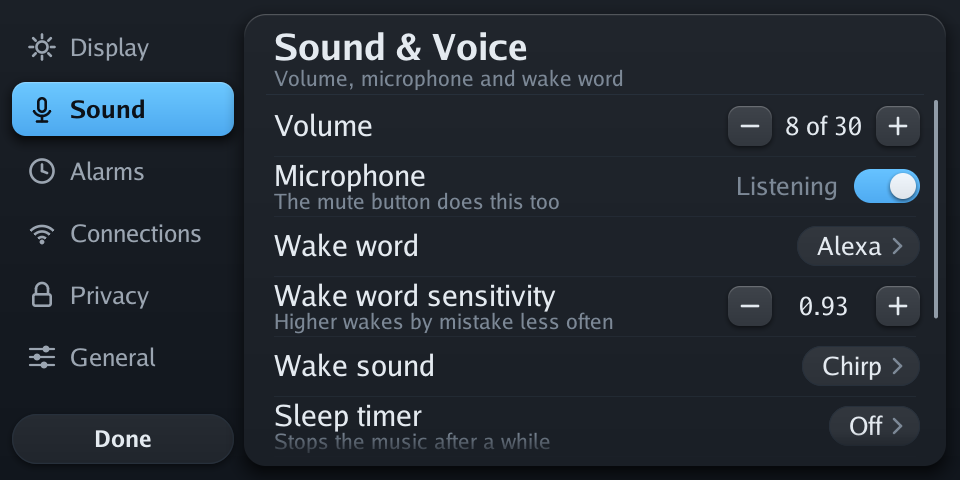 Settings: Sound & Voice