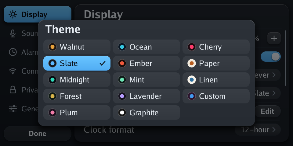 Theme list