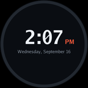 The sunrise before an alarm on the Echo Spot's round face: the circle warming from dark red through orange to gold, a sun climbing from the bottom