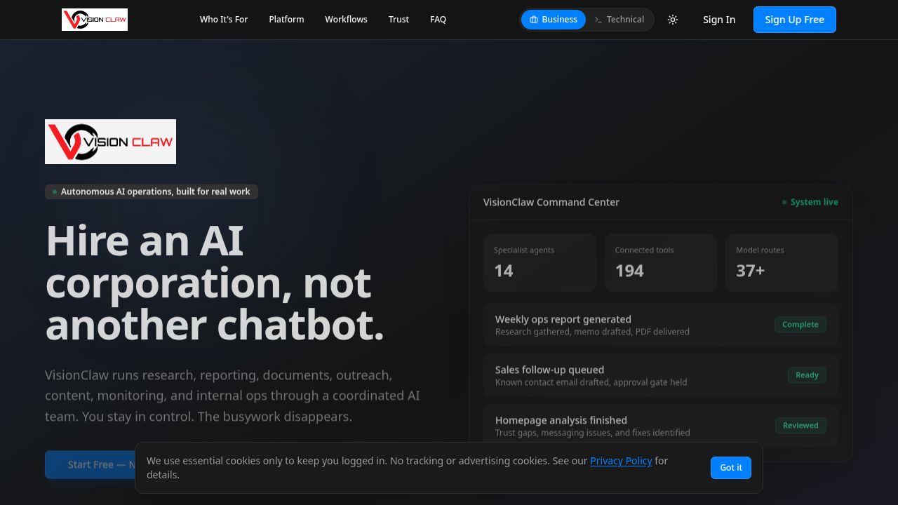 VisionClaw Landing Page