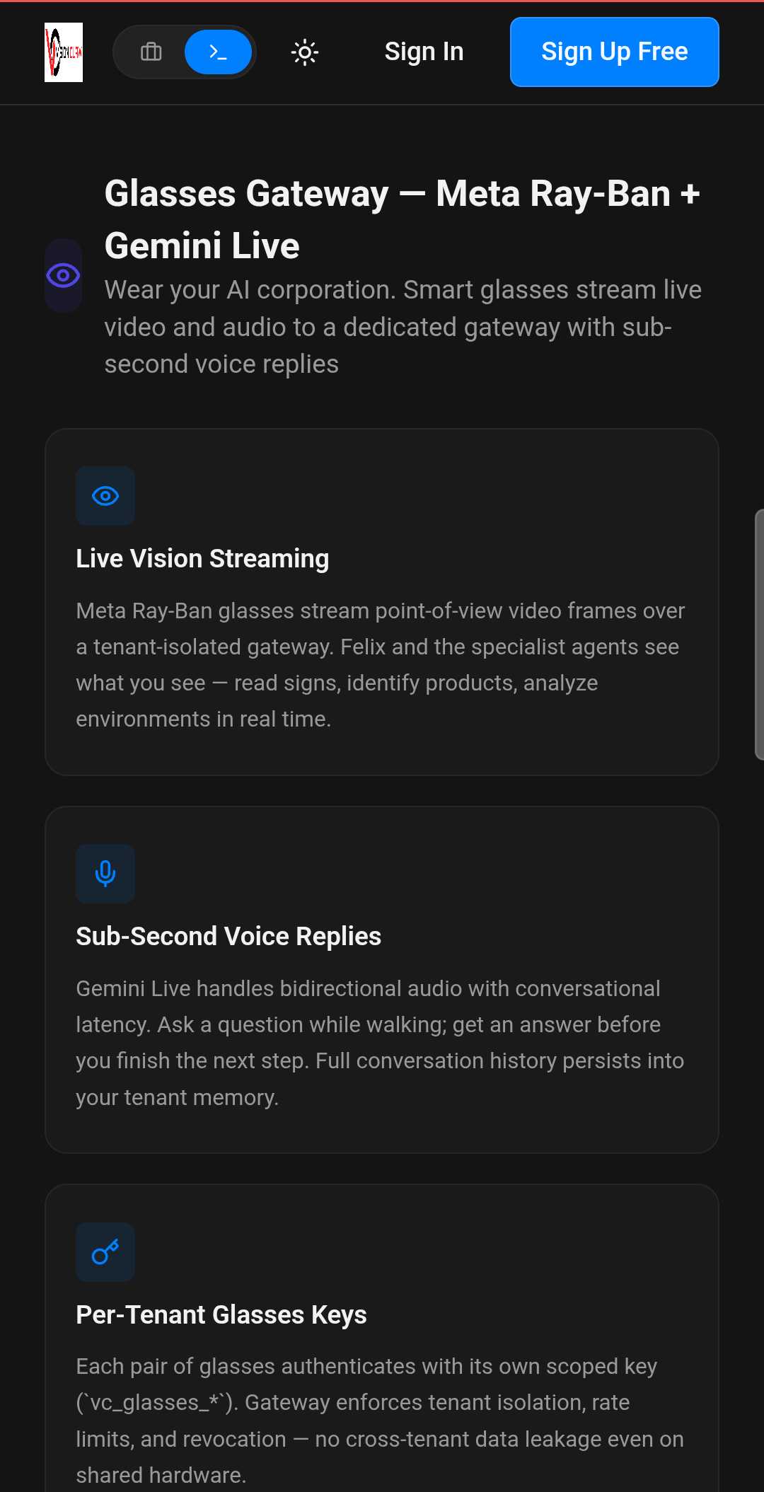 Glasses Gateway โ Meta Ray-Ban + Gemini Live