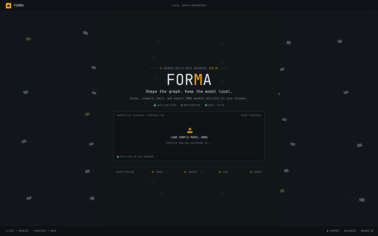 Forma shared edit link requesting the verified original model