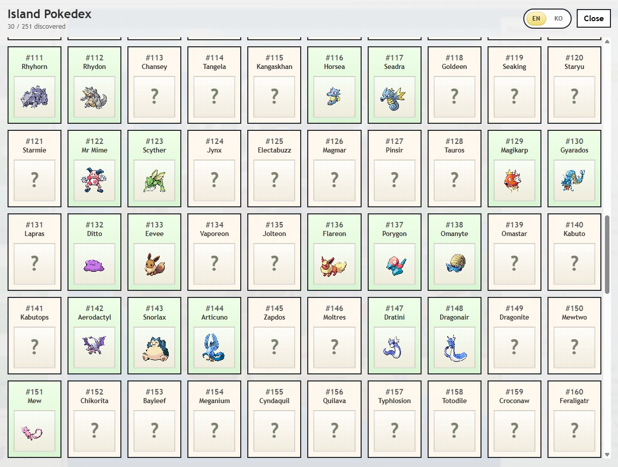 Island Pokedex