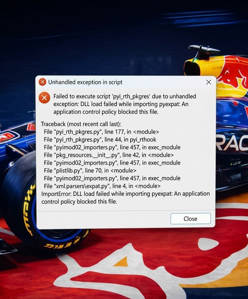Unhandled error