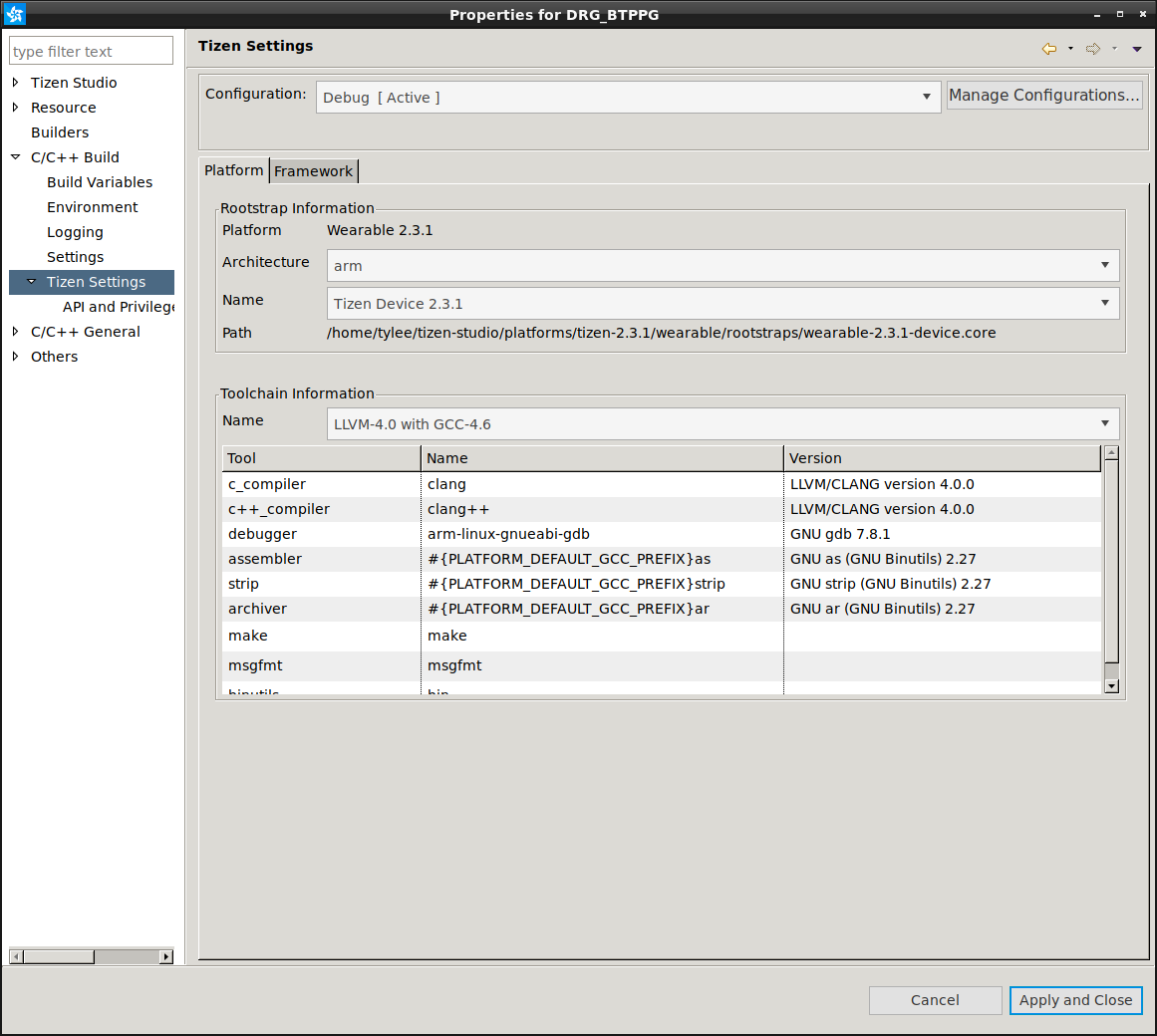 Build configuration