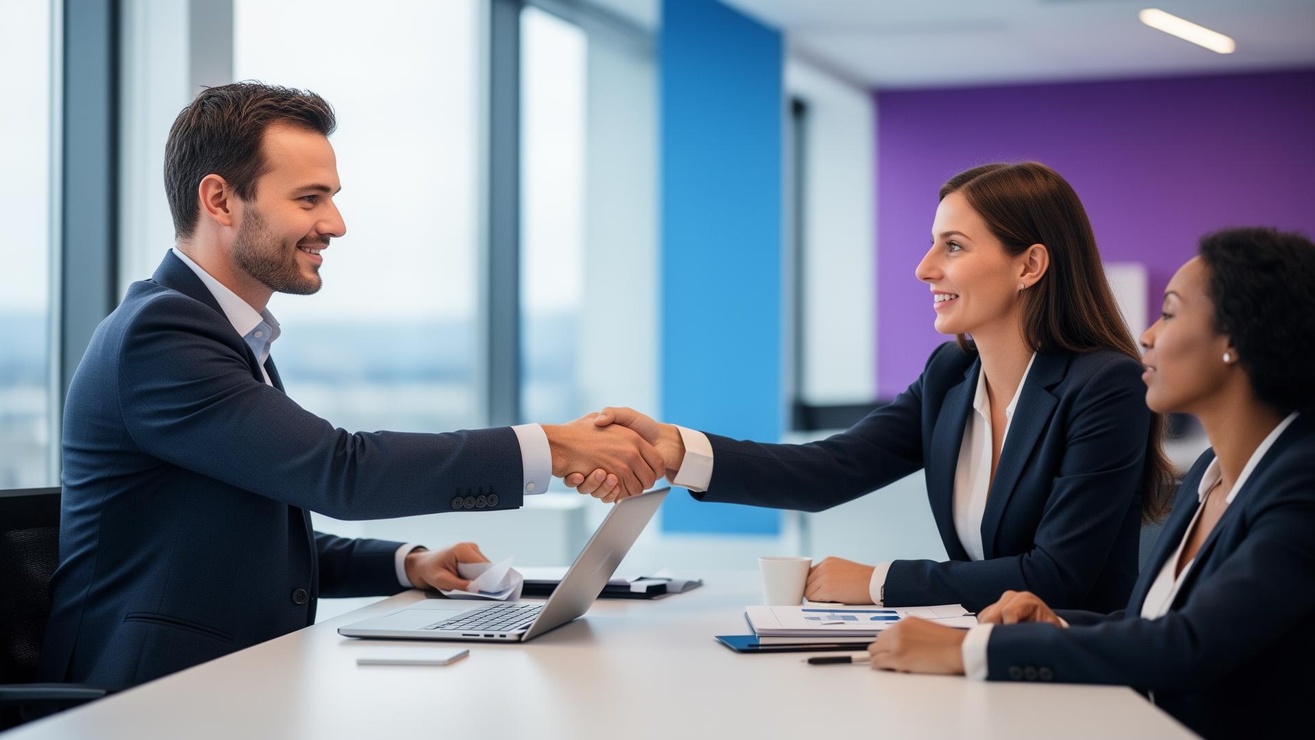 Partenaires professionnels qui se serrent la main