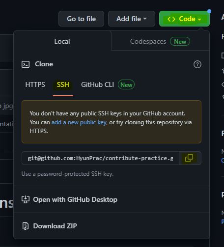 step 1 click code then ssh then copy