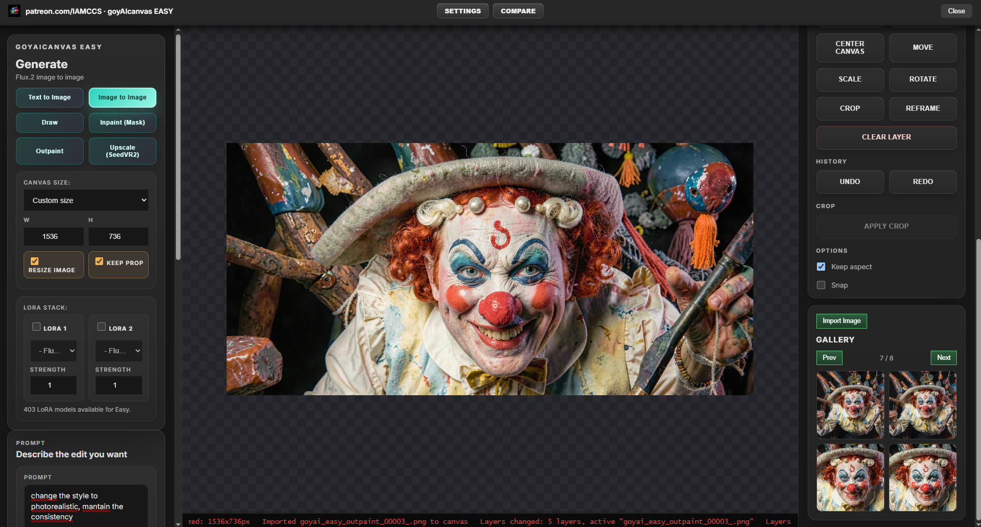 Main editor
