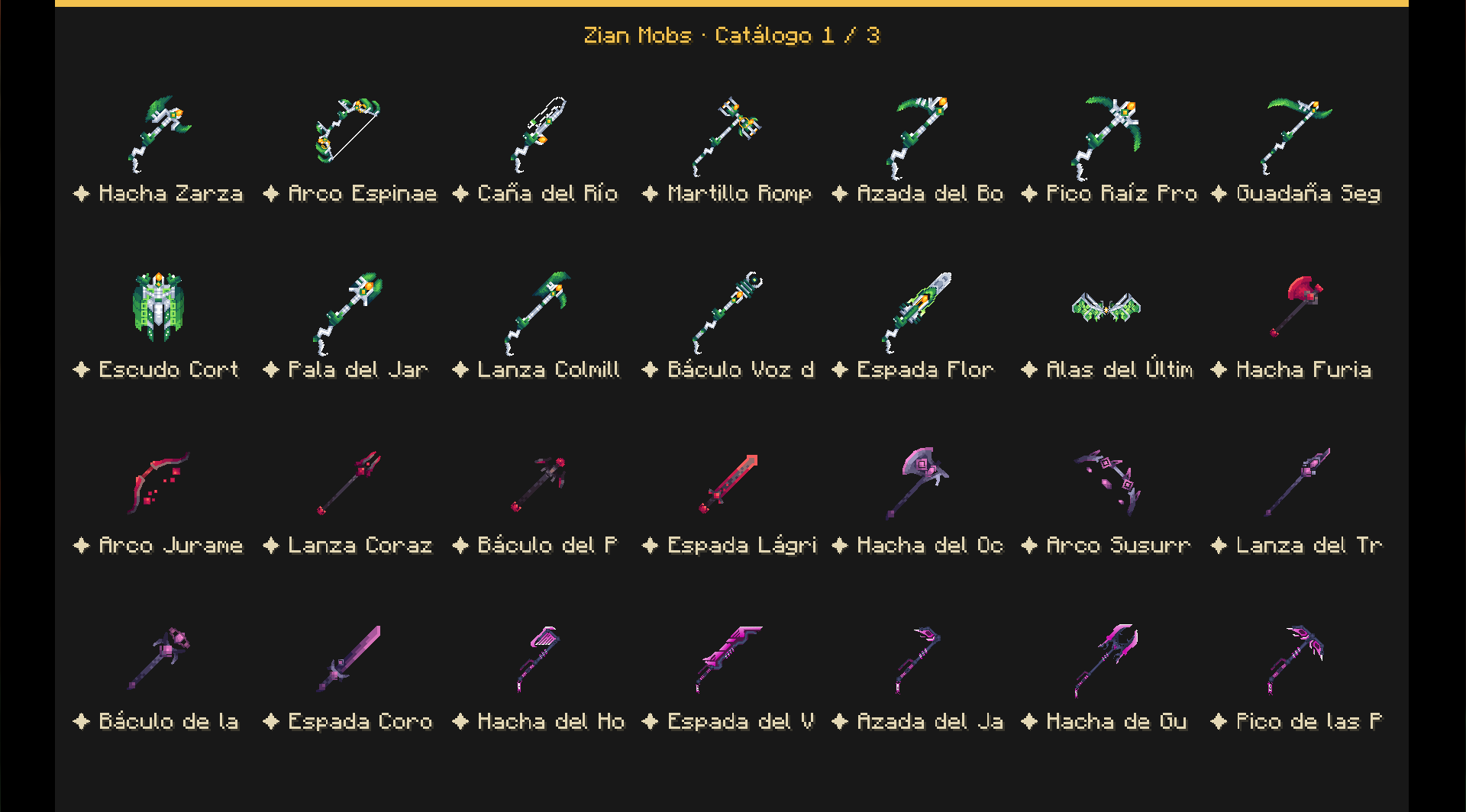 Equipment catalogue