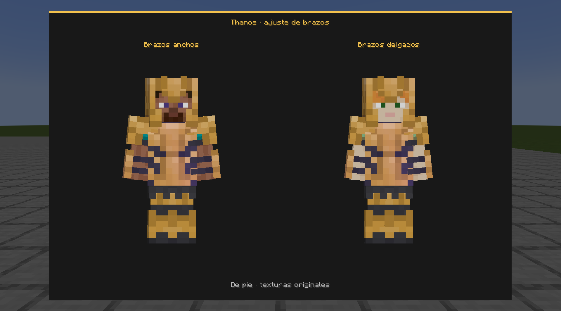 Titan armor on wide and slim skins
