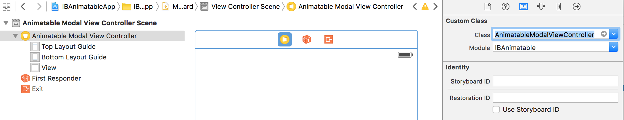Transition - AnimatableViewController