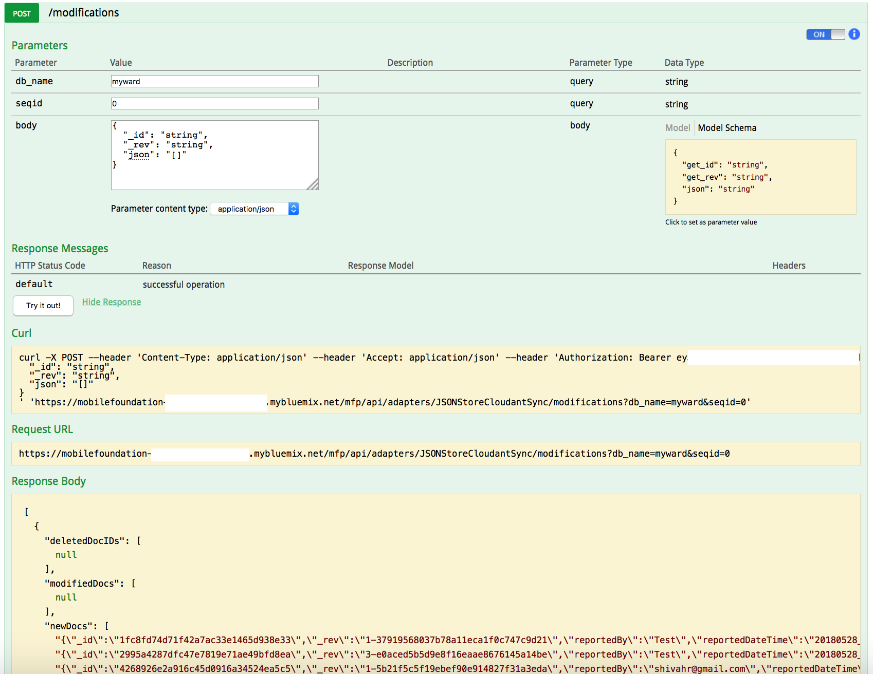 Swagger UI for testing MobileFirst Adapters