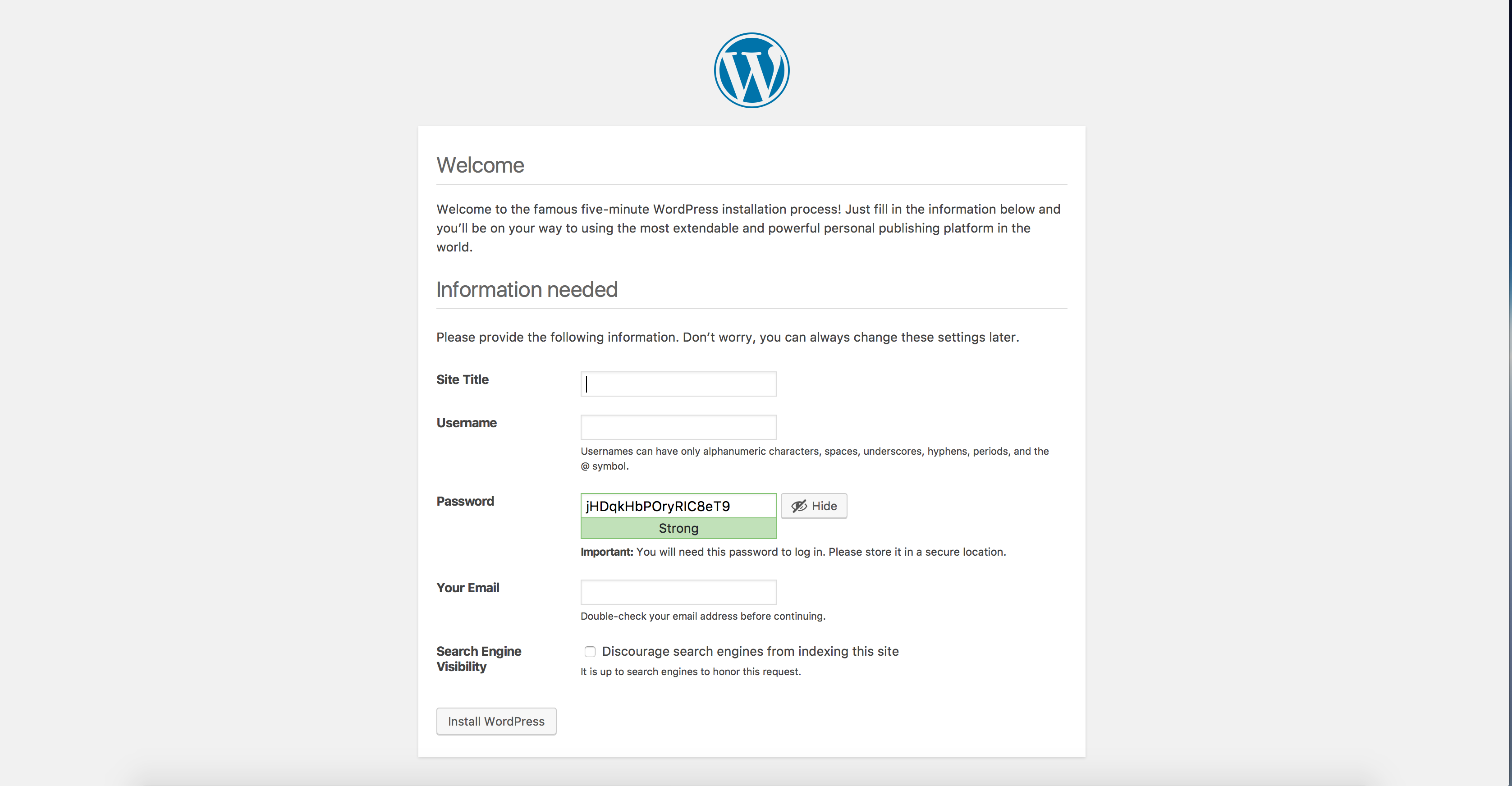 wordpress home Page