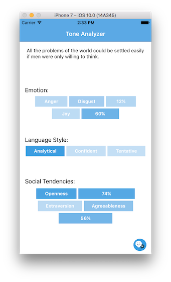 ToneAnalyzerPercentages