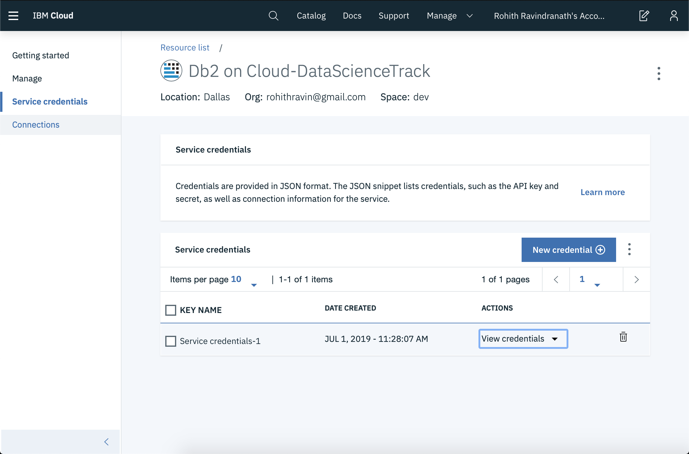 Db2 On Cloud Credentials