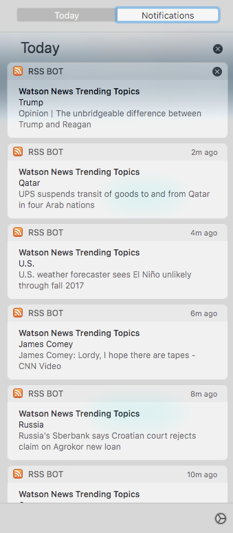 RSS feed notifications