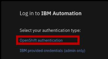 Log in to IBM Automation