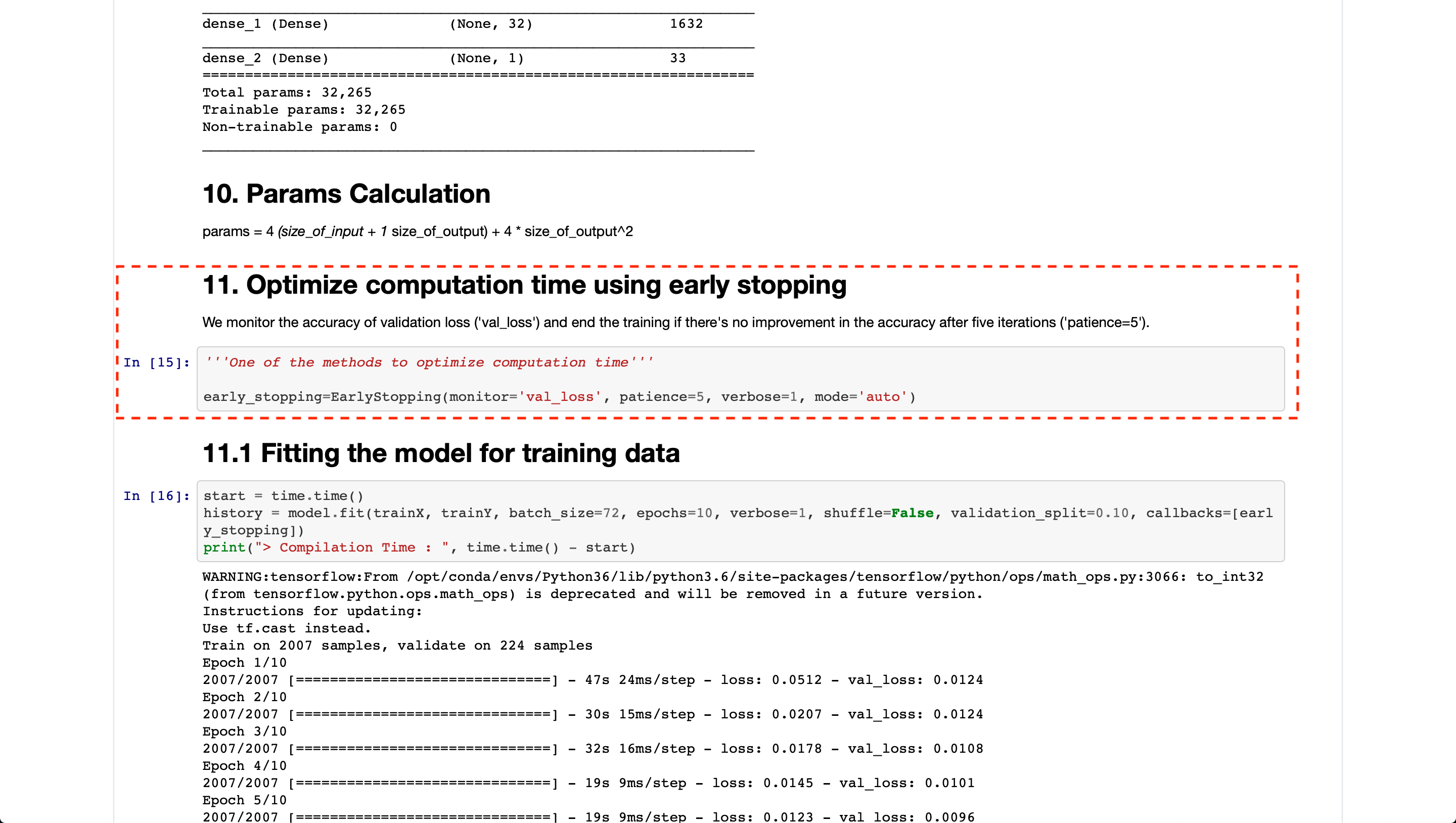 Early Stopping Example