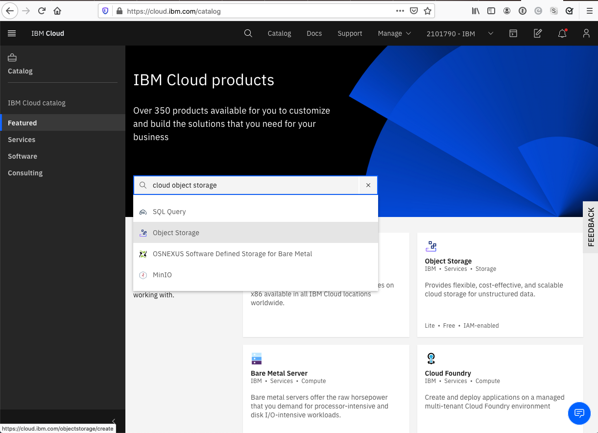 IBM Cloud homepage