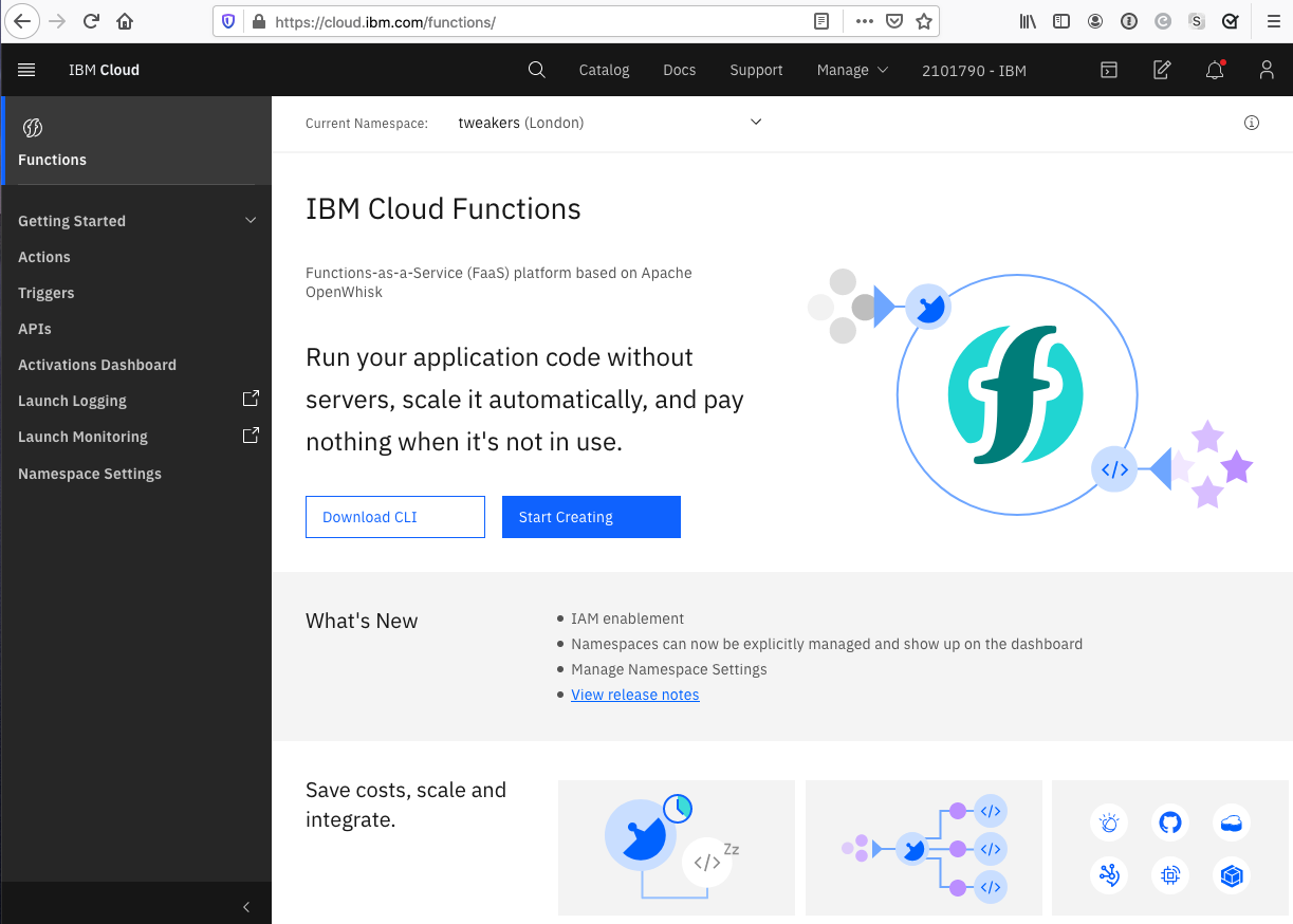 Cloud functions homepage