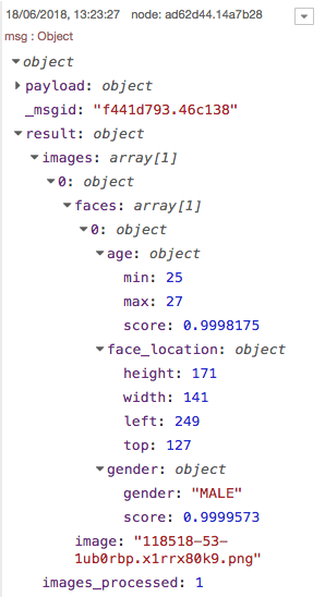 The results of Watson analysing my face