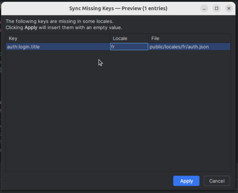 Sync Missing Keys