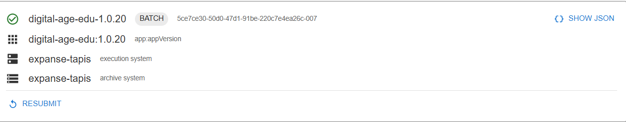 Finished Job Status