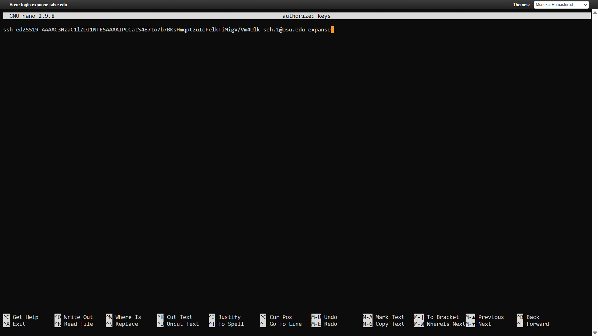Saved Public Key
