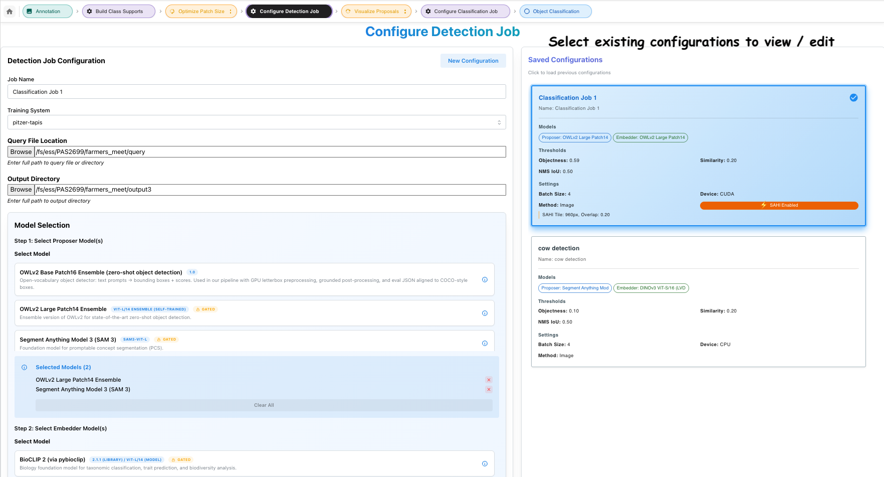 Configure Detection Job