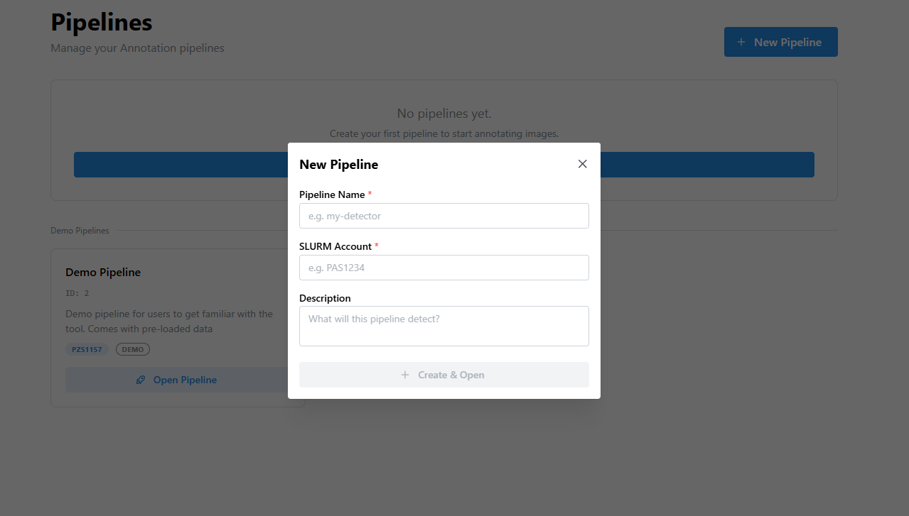 Create New Pipeline