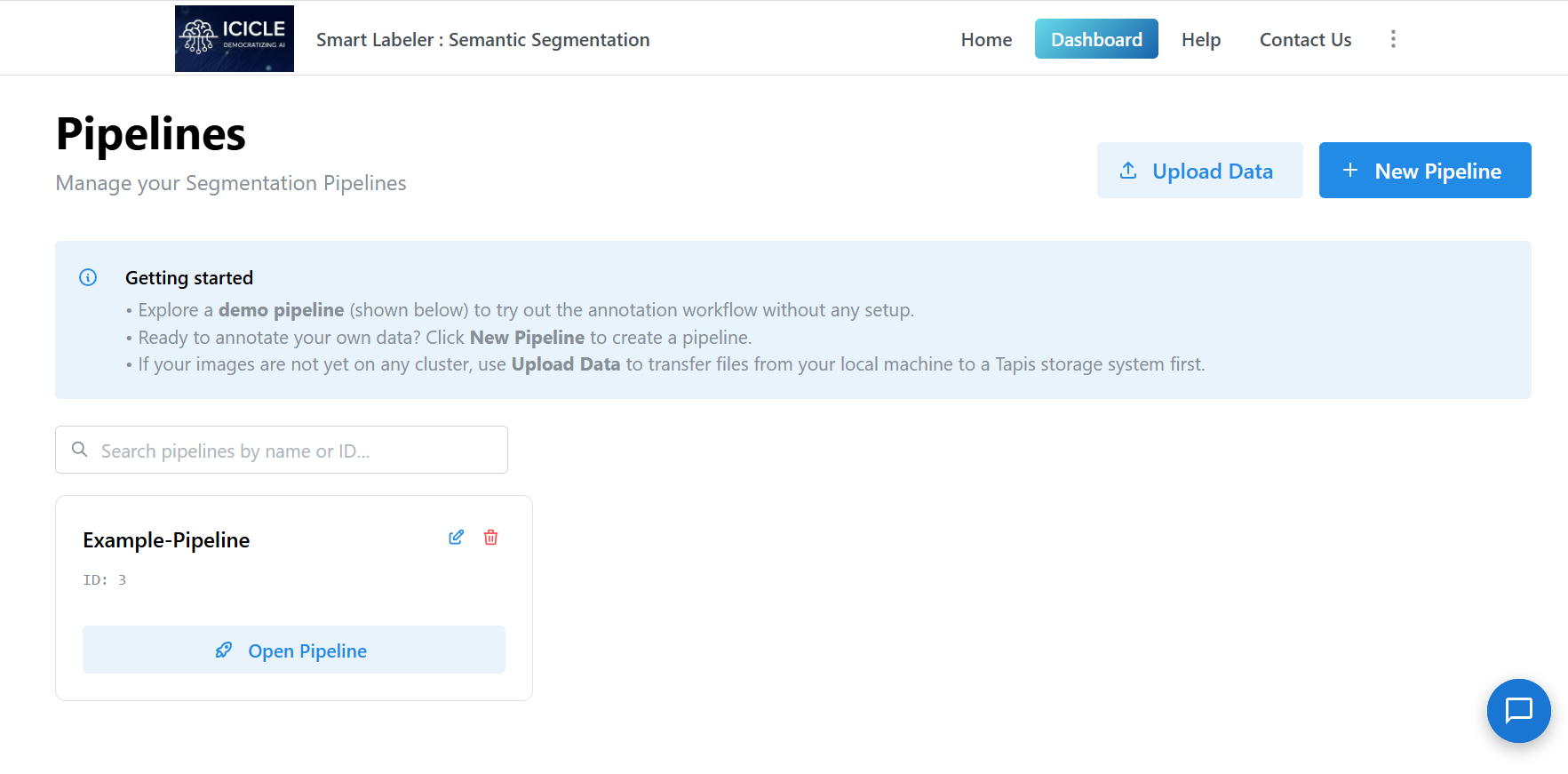 Dashboard — Existing Pipeline