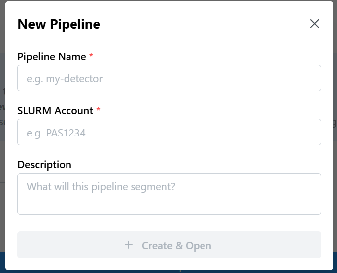 New Pipeline Modal