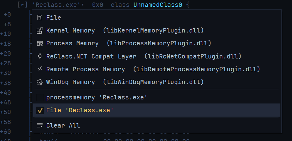 Data source picker with saved sources