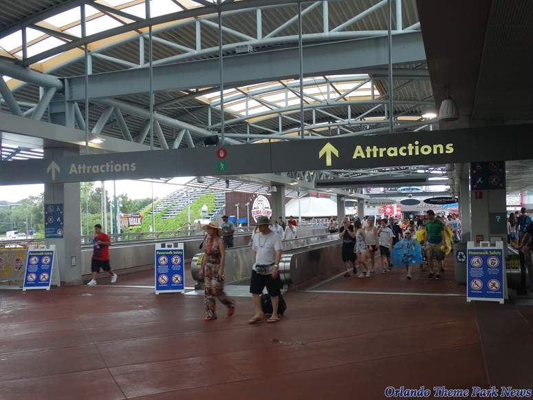 Moving walkway in a park